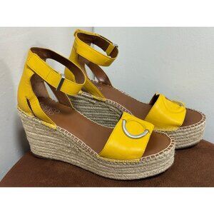 Franco Sarto Women's Espadrille Wedges 9M Yellow Mustard Casual Party